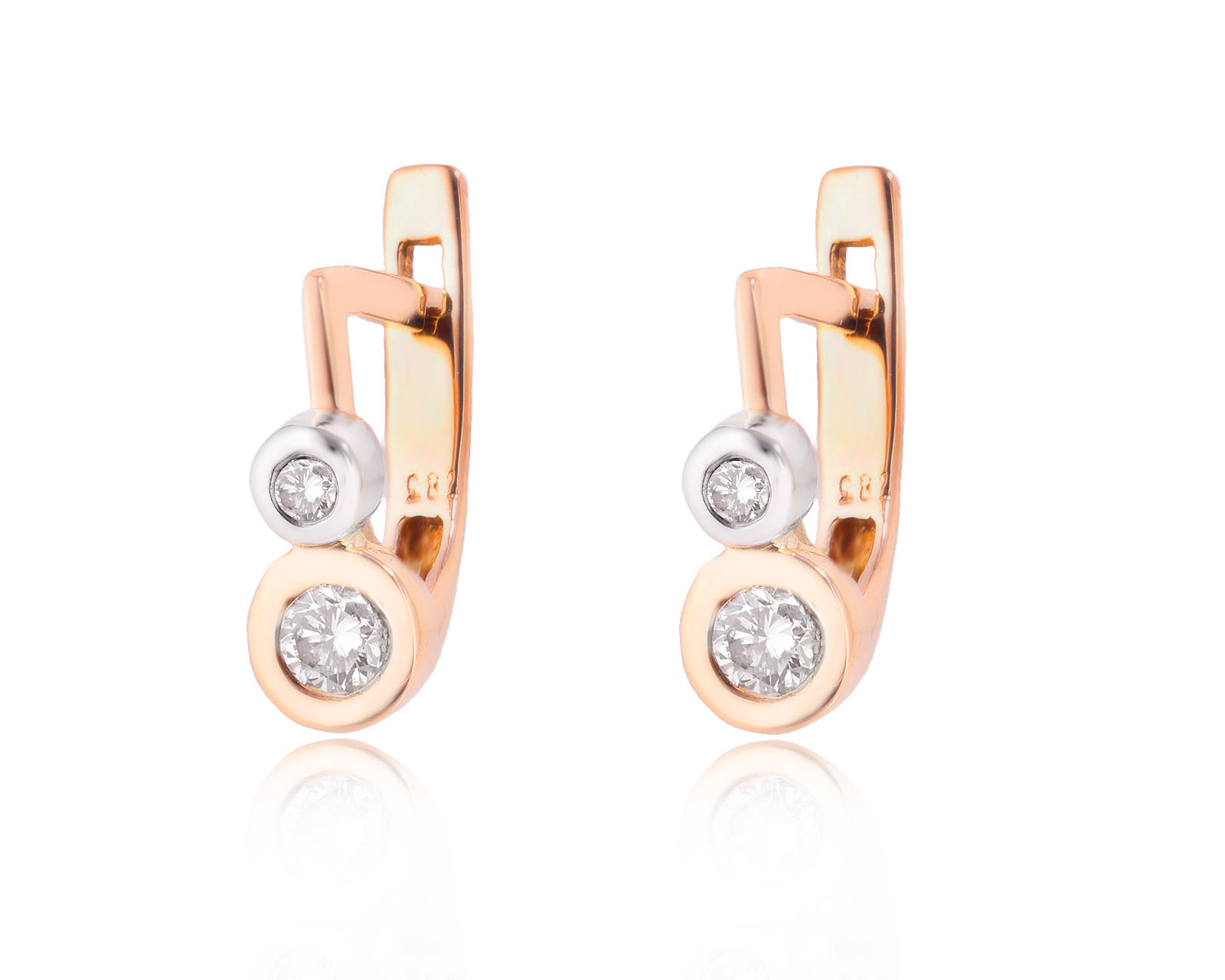 Золотые серьги с бриллиантами 0.24ct 270126/3