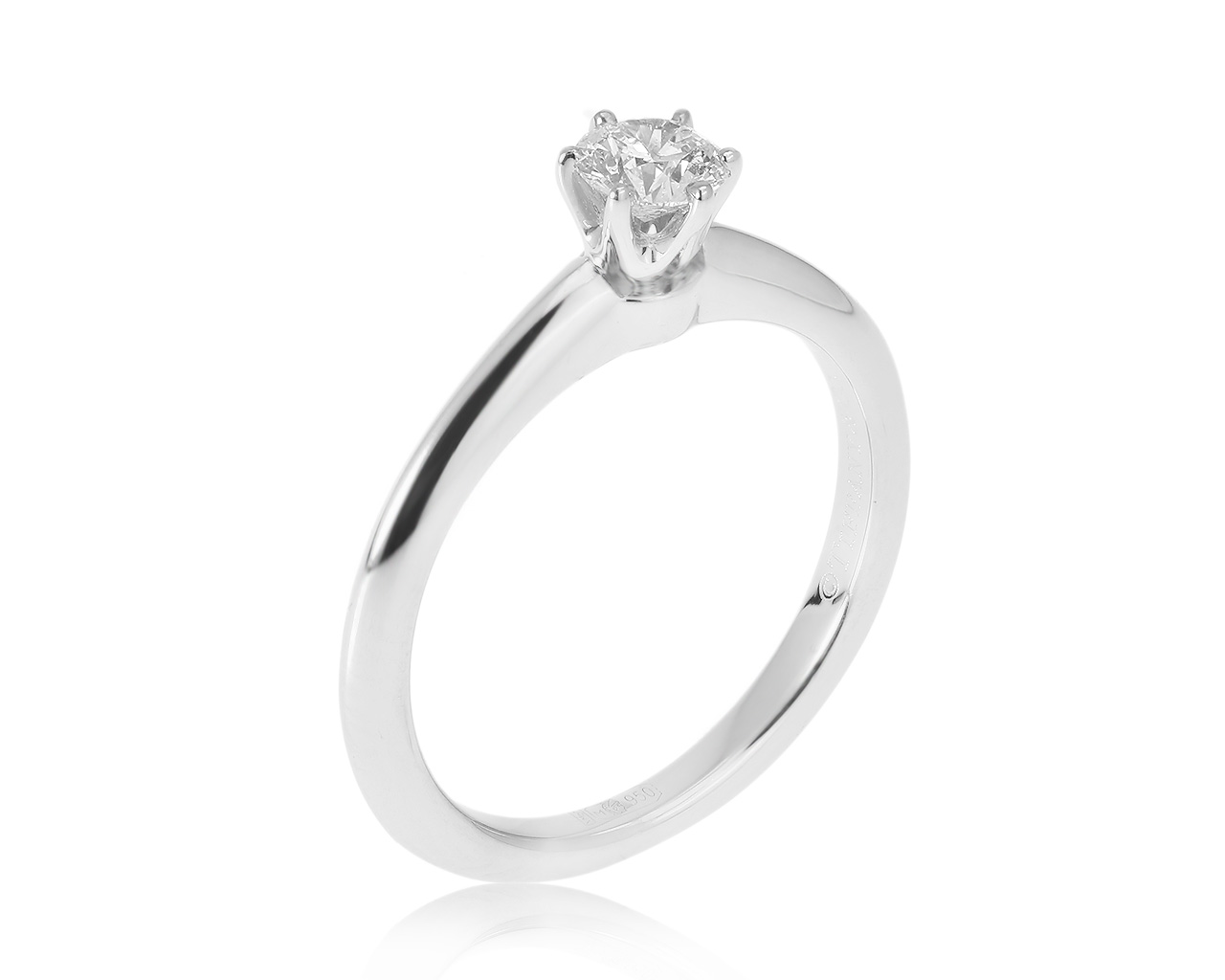 Оригинальное платиновое кольцо с бриллиантом 0.32ct Tiffany&Co
