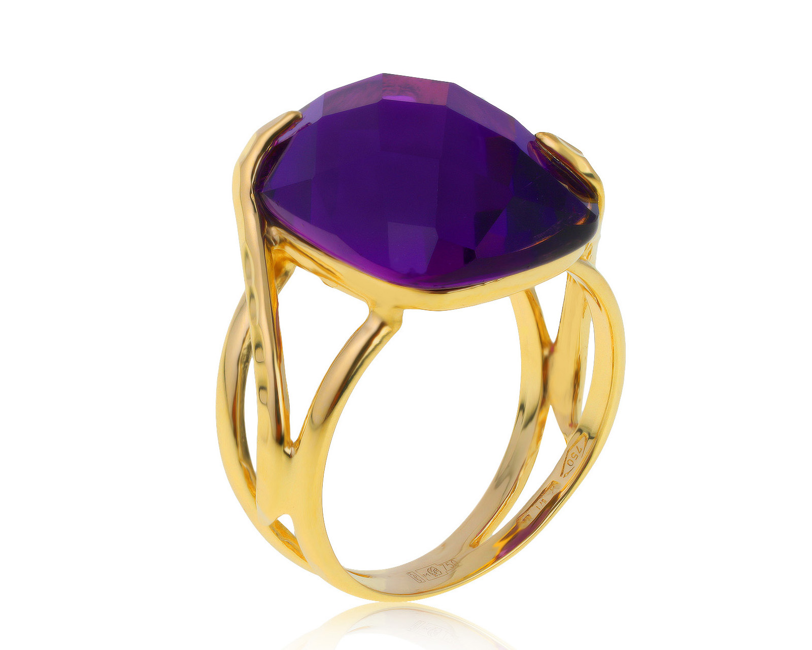 Оригинальное золотое кольцо с аметистом 10.45ct Gennaro Borriello 250521/7