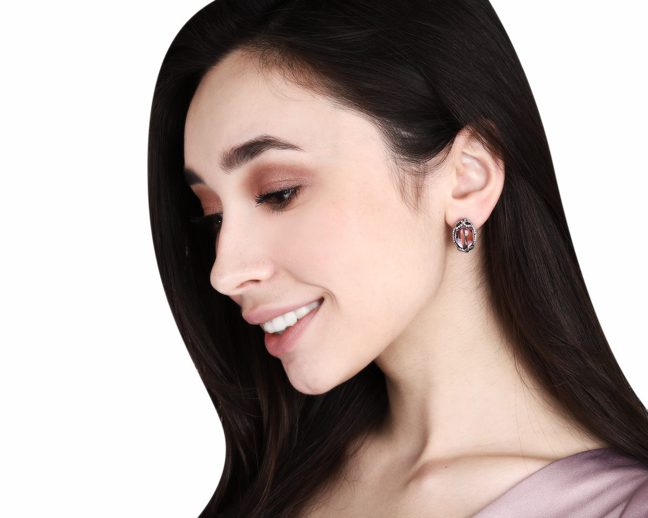 Удивительные золотые серьги с аметистами 14.53ct