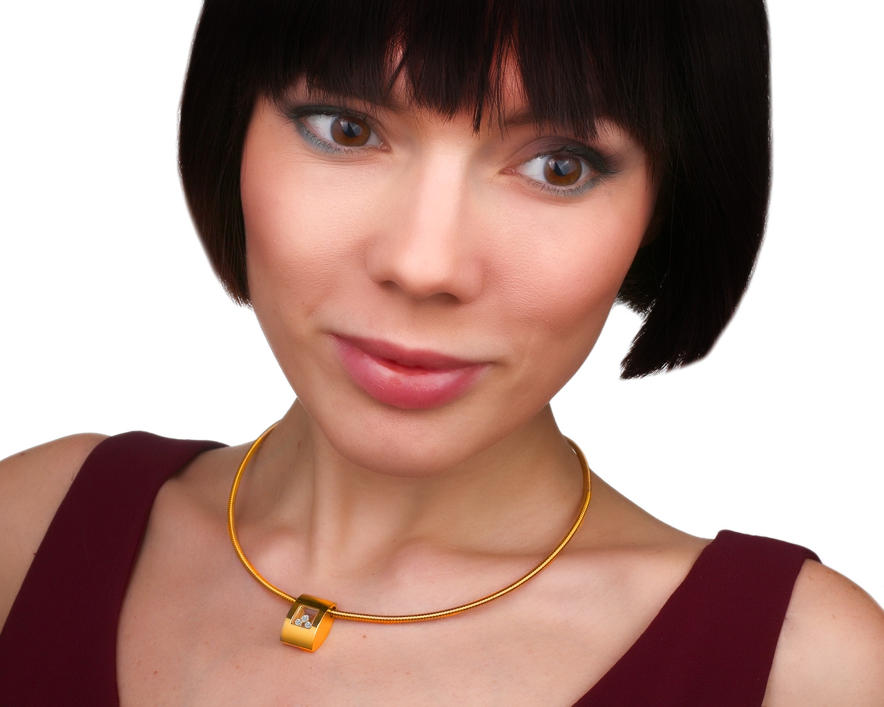 Роскошное золотое колье с бриллиантами 0.15ct Chopard