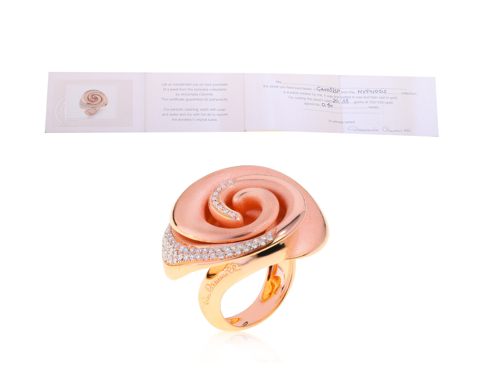Оригинальное золотое кольцо с бриллиантами Annamaria Cammilli