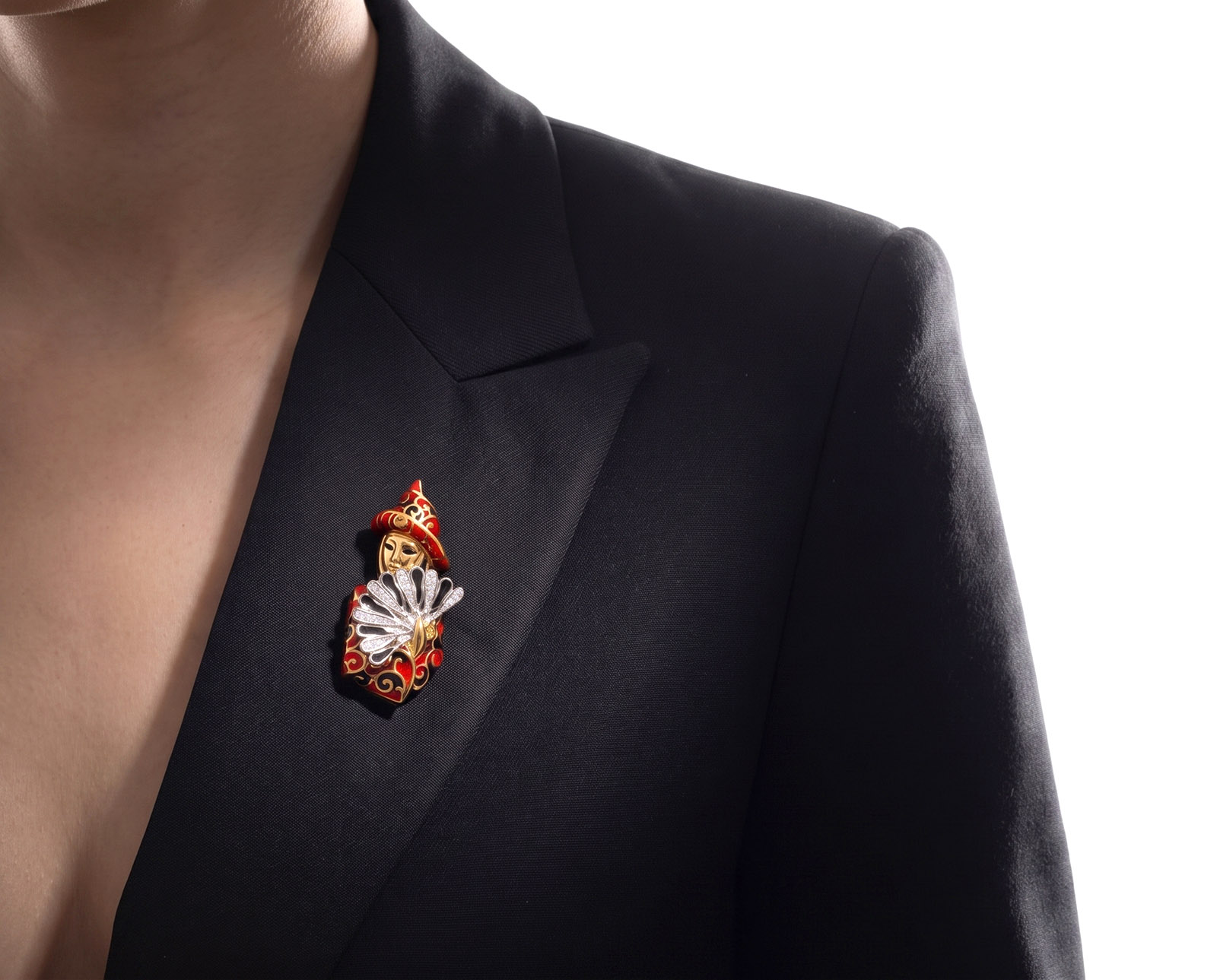 Оригинальная золотая брошь с бриллиантами 0.23ct Lykov`s Jewellery