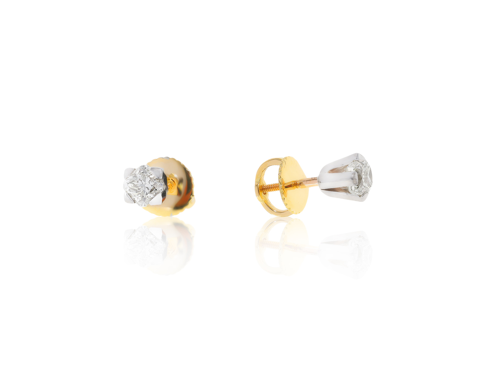 Изящные золотые серьги с бриллиантами 0.94ct 210622/8