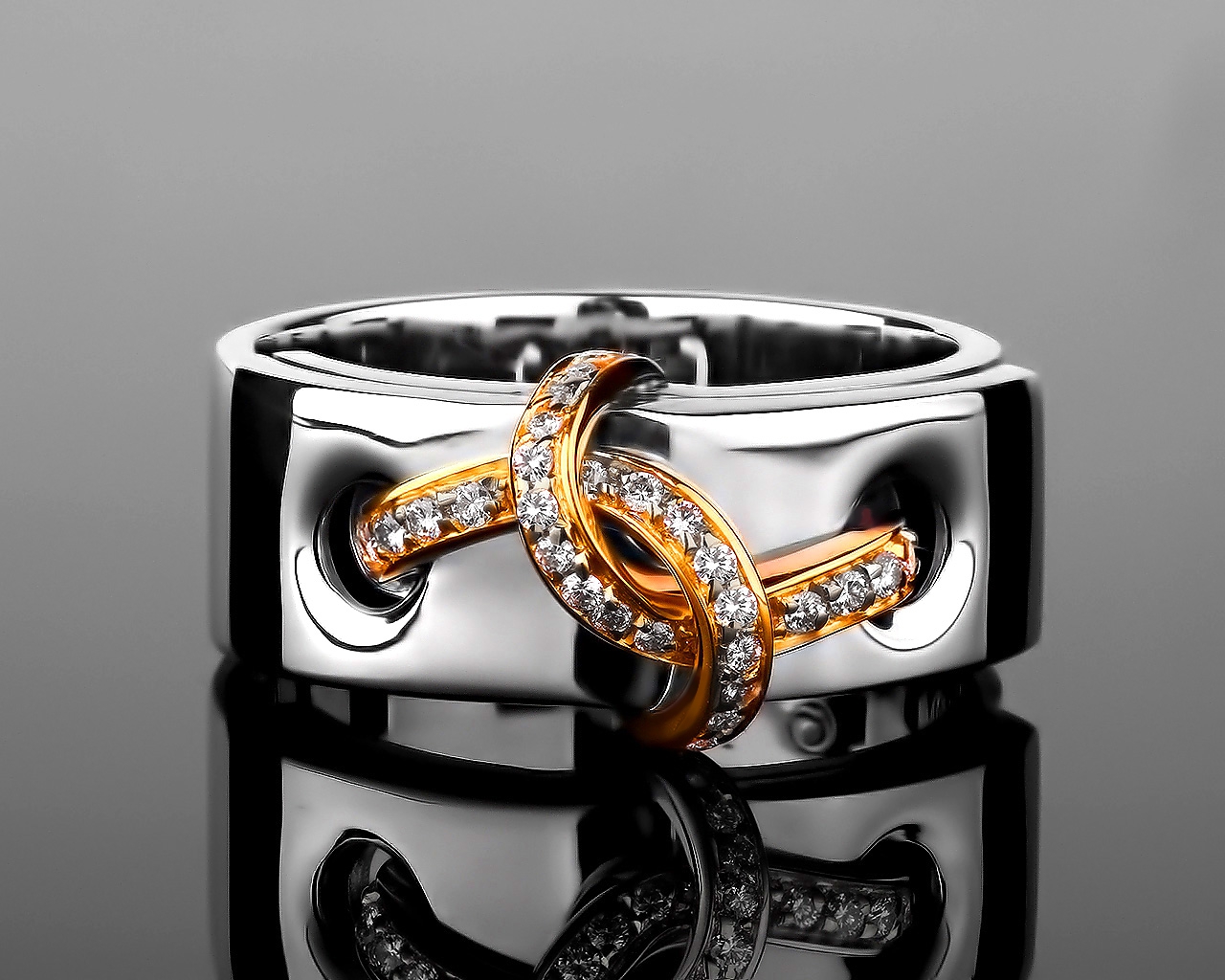 Итальянское золотое кольцо с бриллиантами 0.21ct 130717/13