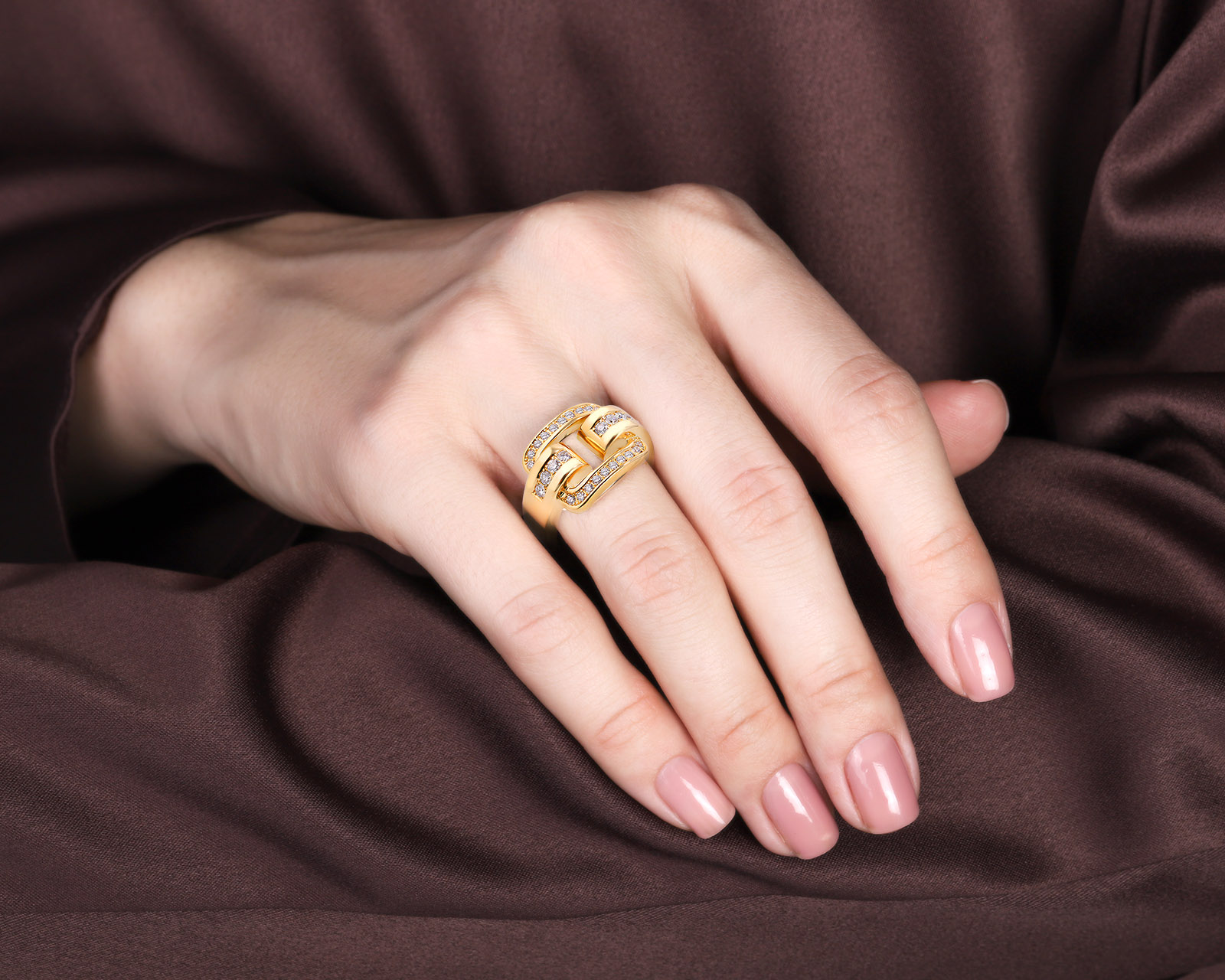 Оригинальное золотое кольцо с бриллиантами 0.49ct Chopard Les Chaines