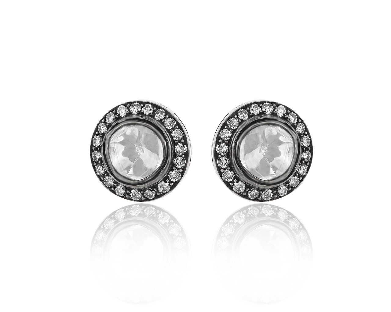 Стильные золотые серьги с алмазами 1.25ct 310819/5