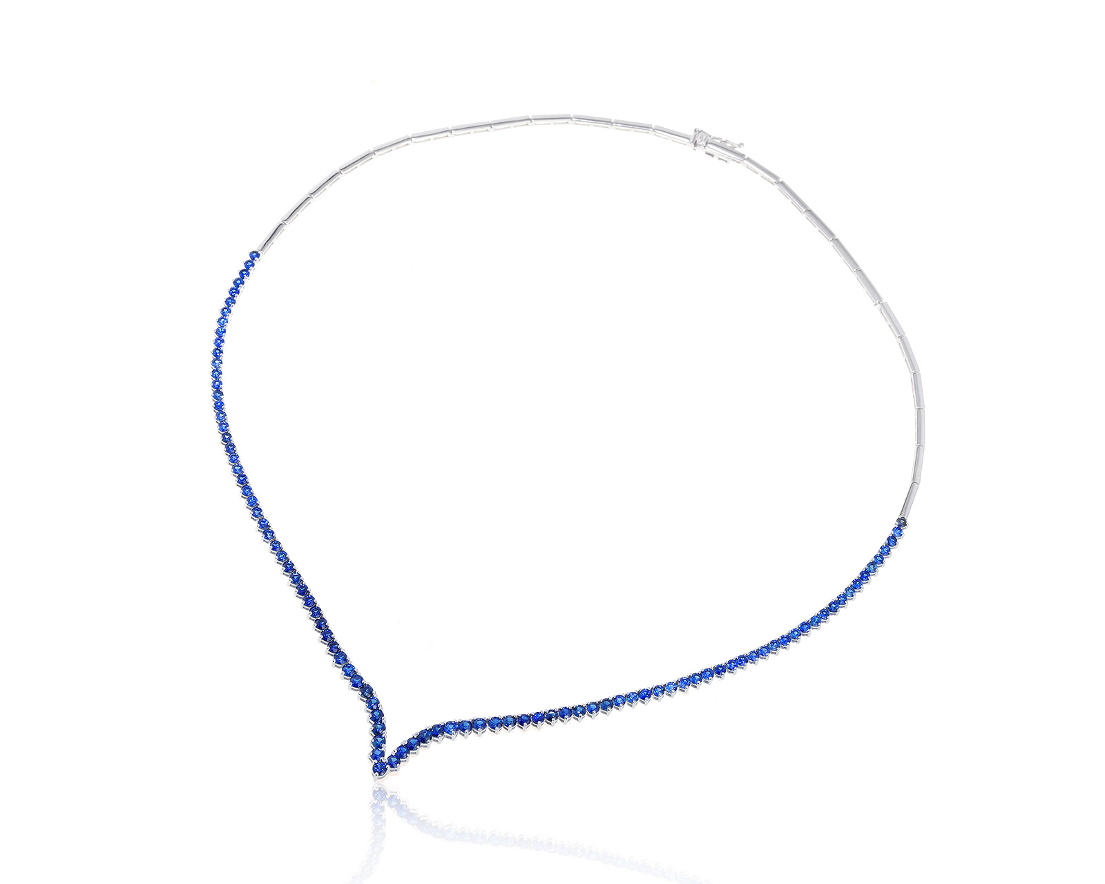 Изумительное золотое колье с сапфирами 5.16ct