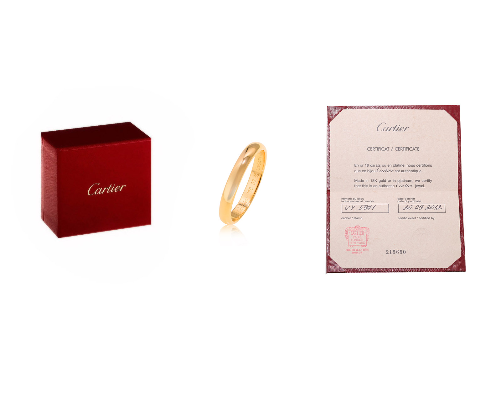 Оригинальное золотое кольцо Cartier 1895