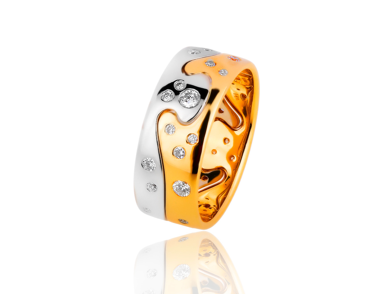 Роскошное золотое кольцо с бриллиантами 0.78ct