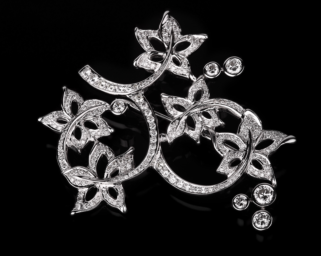 Безупречная золотая брошь с бриллиантами 3.45ct 060617/1