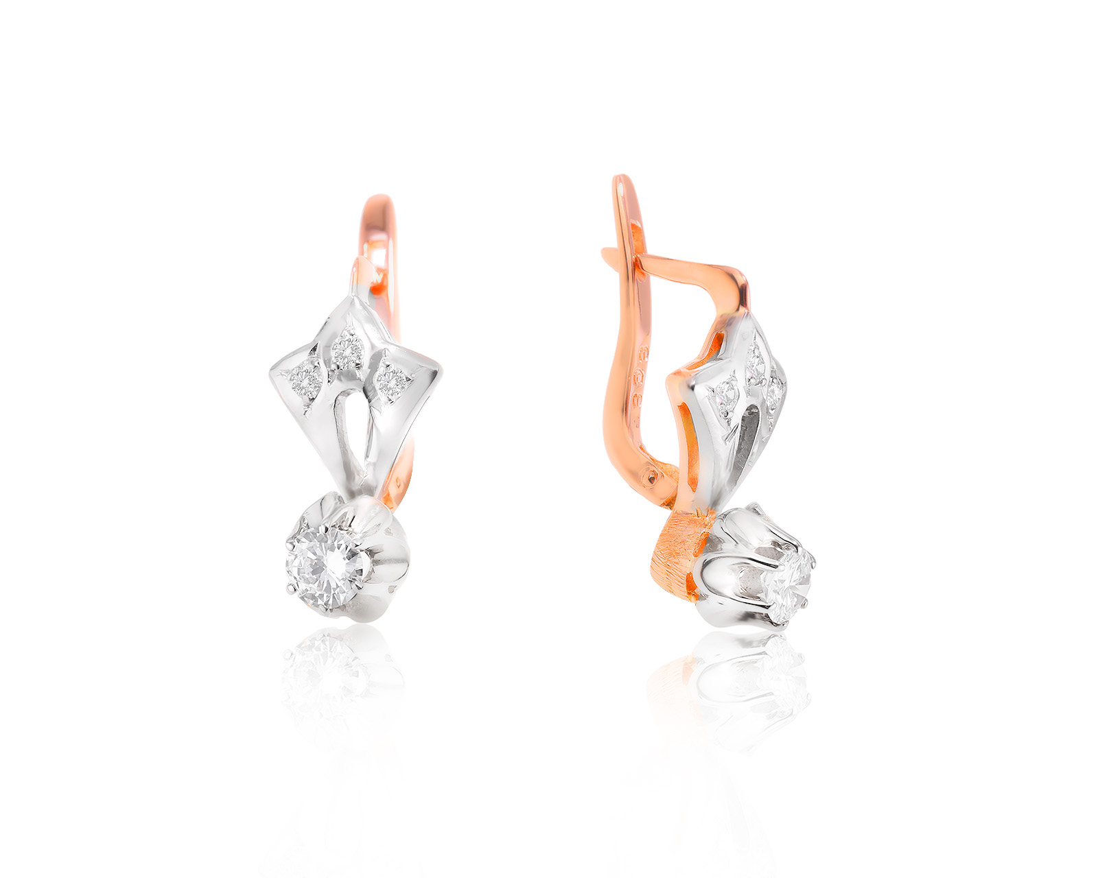 Золотые серьги с бриллиантами 0.63ct 130324/8