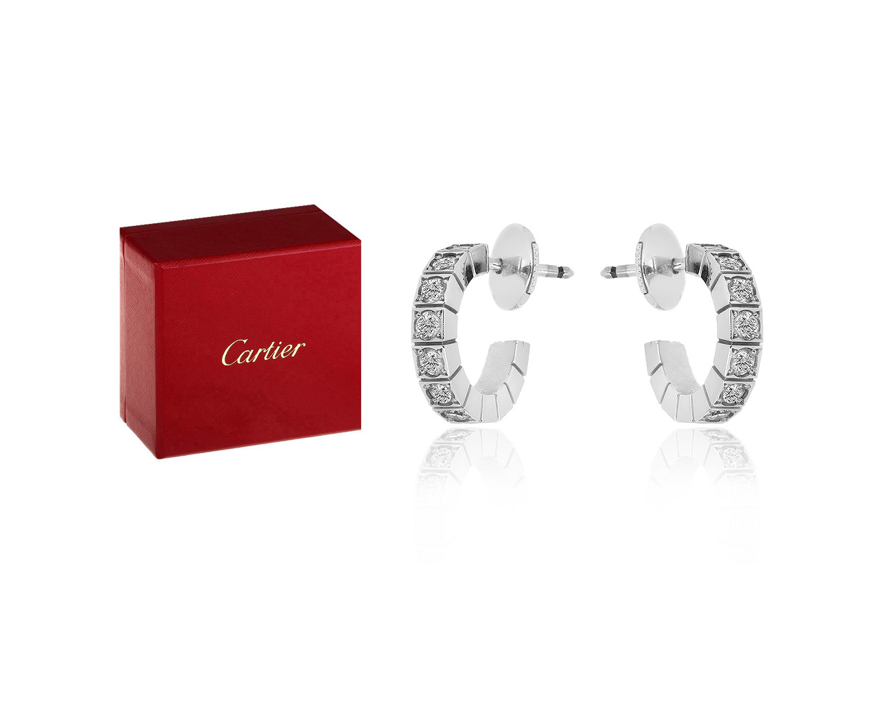 Золотые серьги с бриллиантами 1.10ct Cartier Lanieres