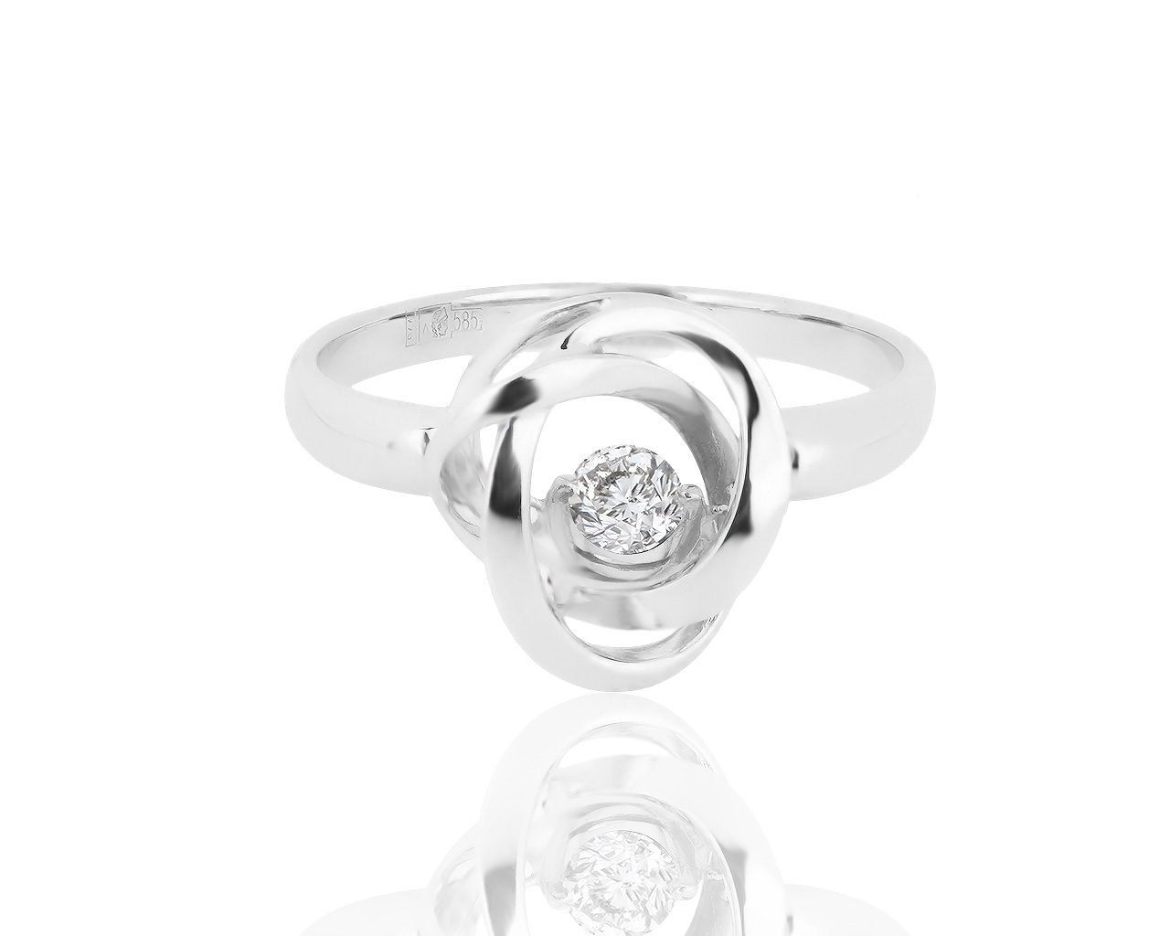Золотое кольцо с бриллиантом 0.16ct 180619/2