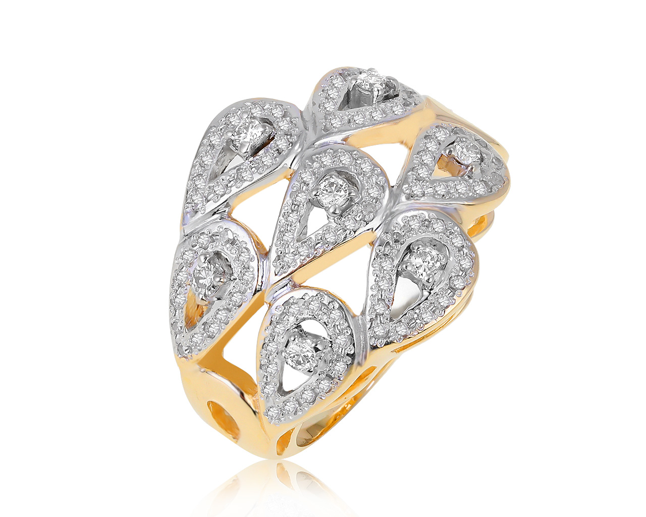 Прекрасное золотое кольцо с бриллиантами 0.45ct СССР 060521/11