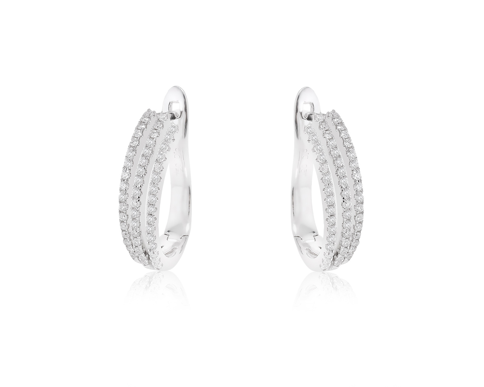Золотые серьги с бриллиантами 0.45ct