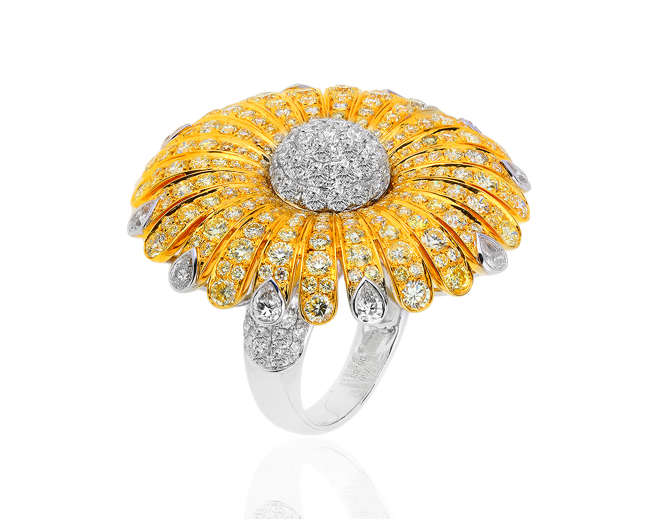 Оригинальное золотое кольцо с бриллиантами 6.83ct Safo Joaillerie