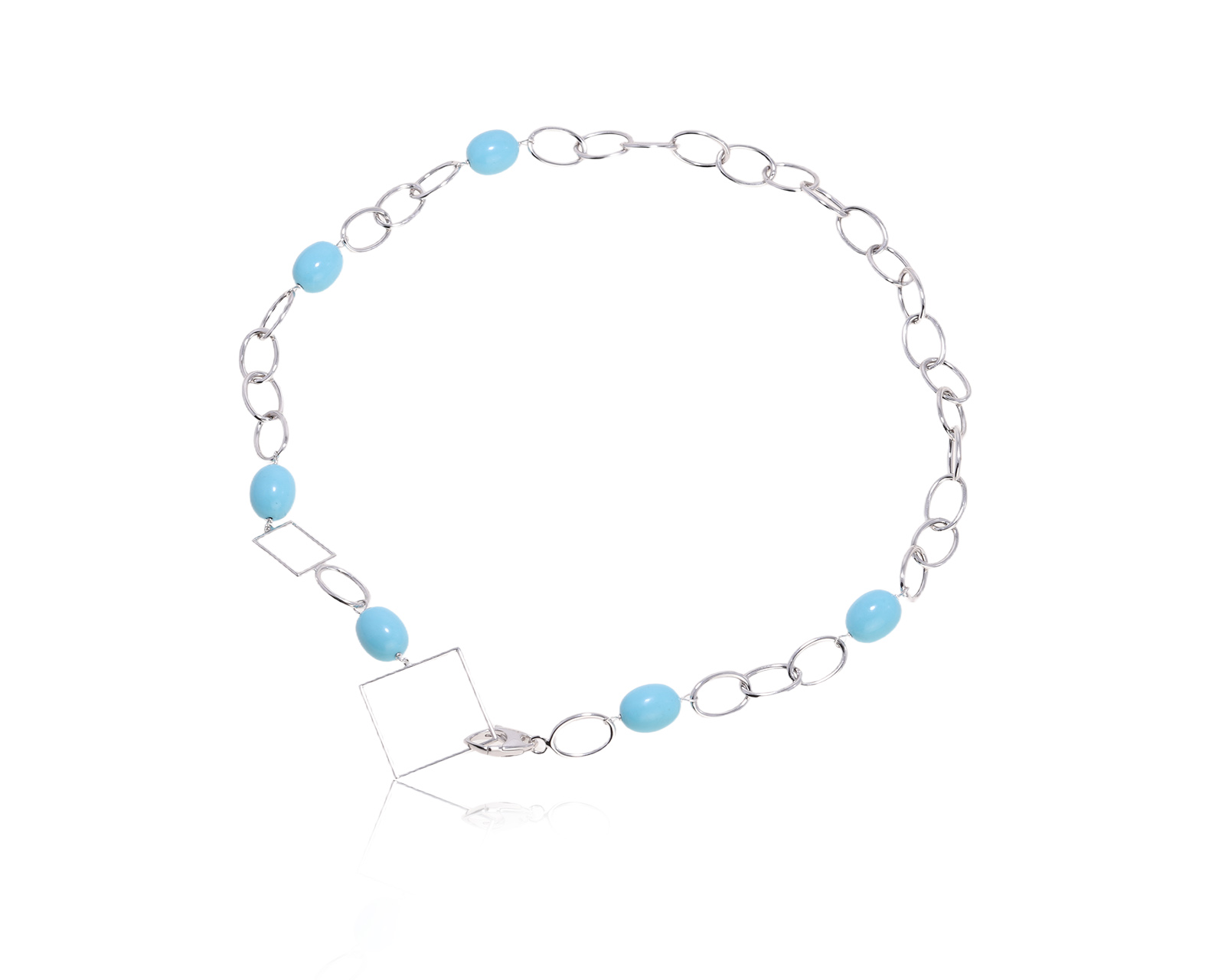 Оригинальное золотое колье с бирюзой 52.80ct Zoccai 260825/6