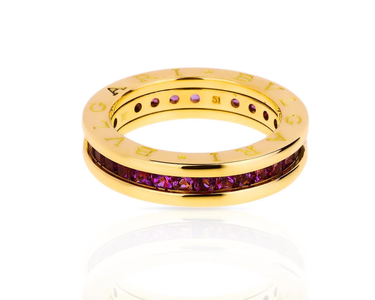 Золотое кольцо с аметистами Bvlgari B.Zero 1