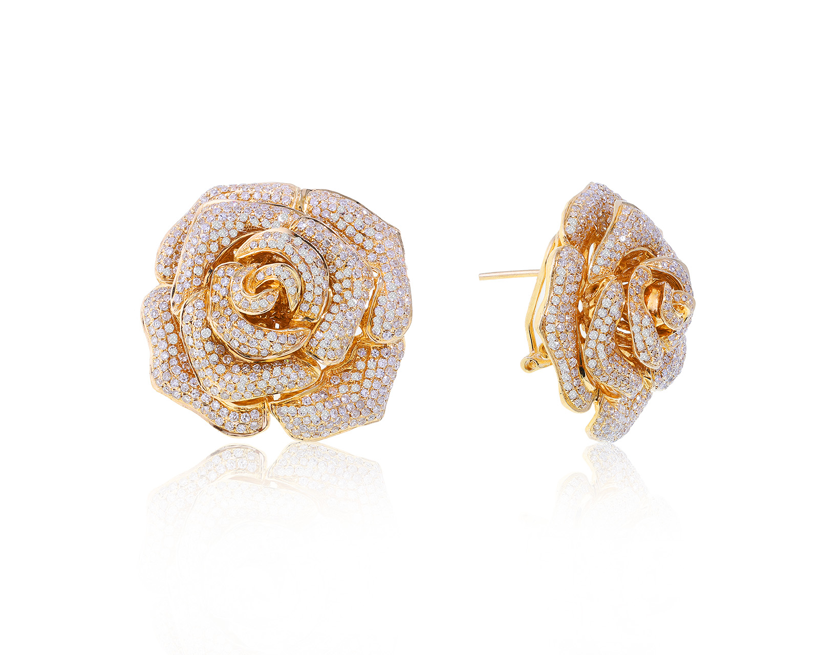Изумительные золотые серьги с бриллиантами 3.08ct 301022/4
