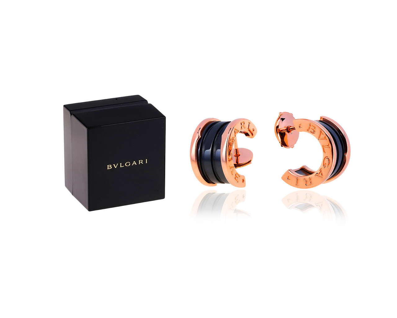 Золотые серьги с керамикой Bvlgari B.Zero 1