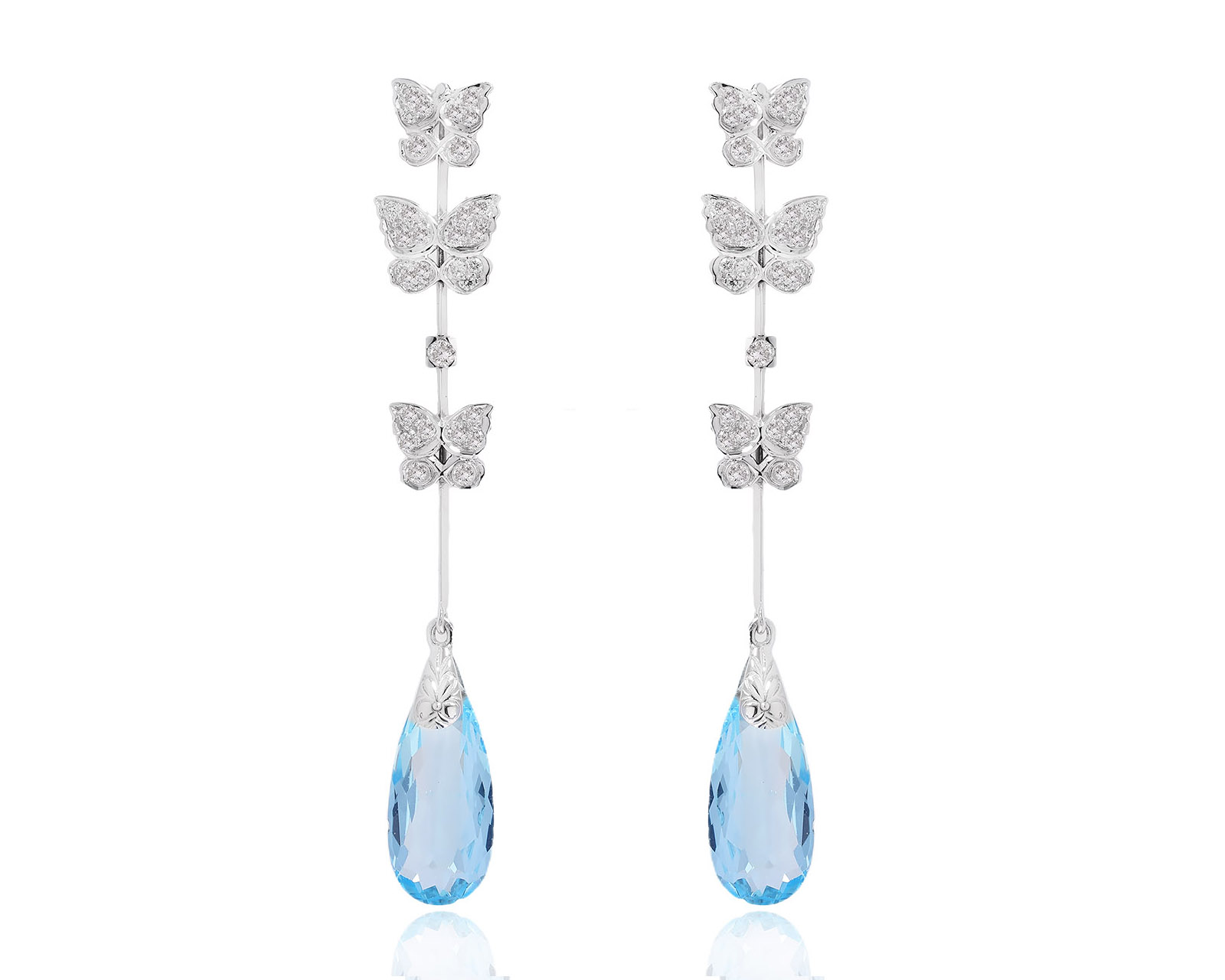 Золотые серьги с топазами 21.00ct и бриллиантами 0.72ct 080824/4