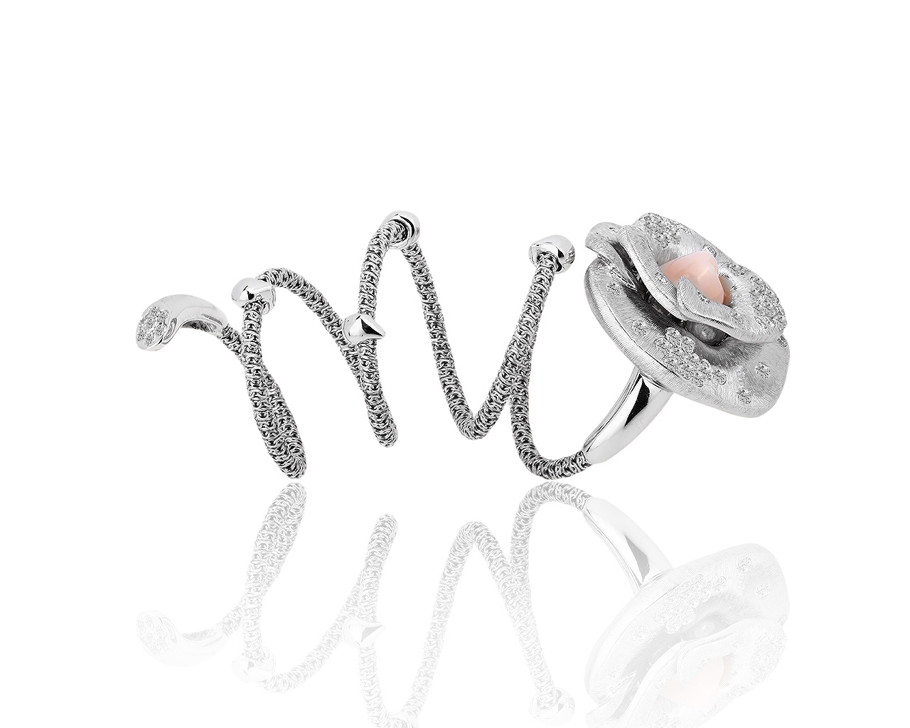 Оригинальное золотое кольцо с кораллом и бриллиантами 0.85ct Giovanni Ferraris 241118/5