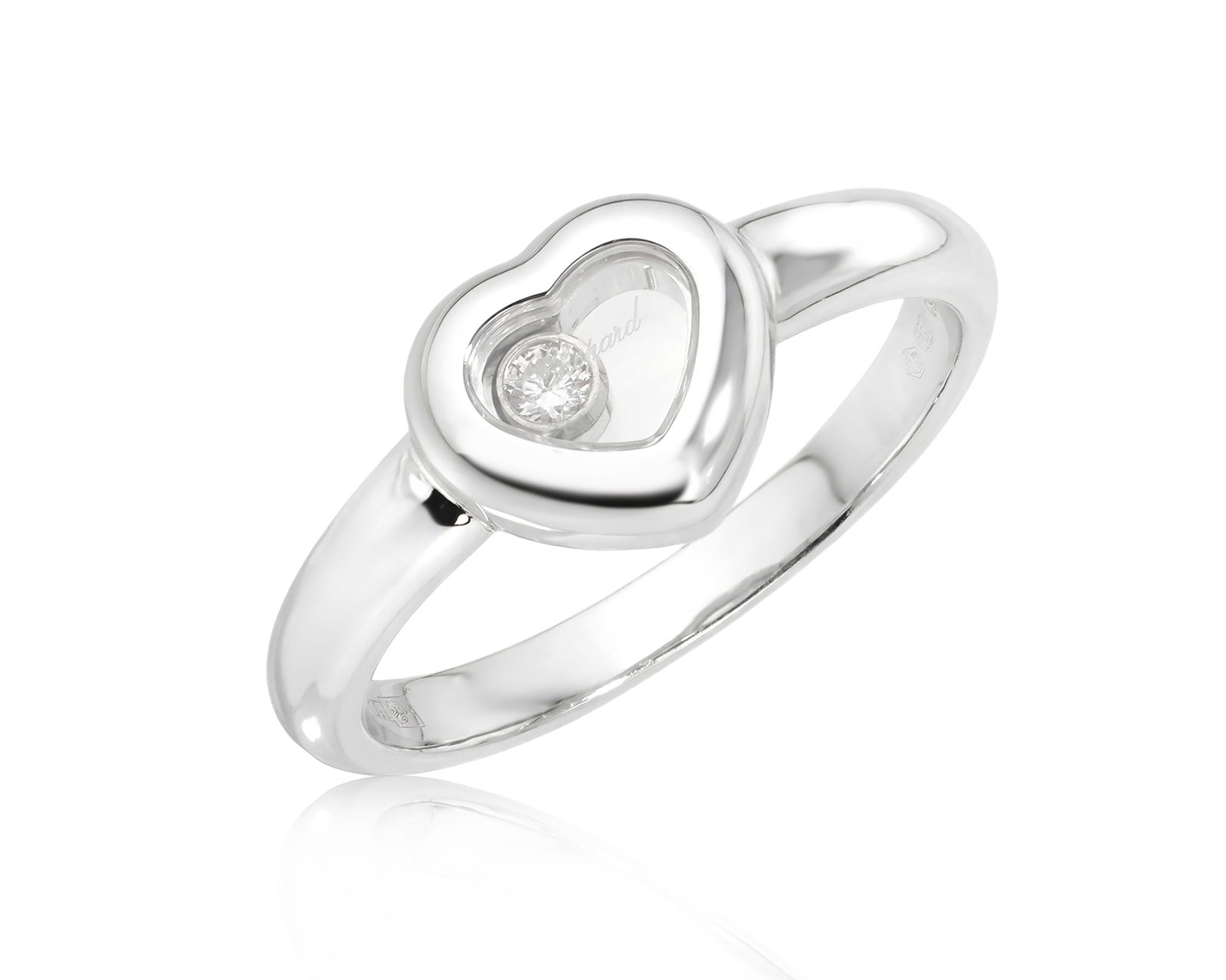 Оригинальное золотое кольцо с бриллиантом 0.05ct Chopard Happy Heart 251225/8