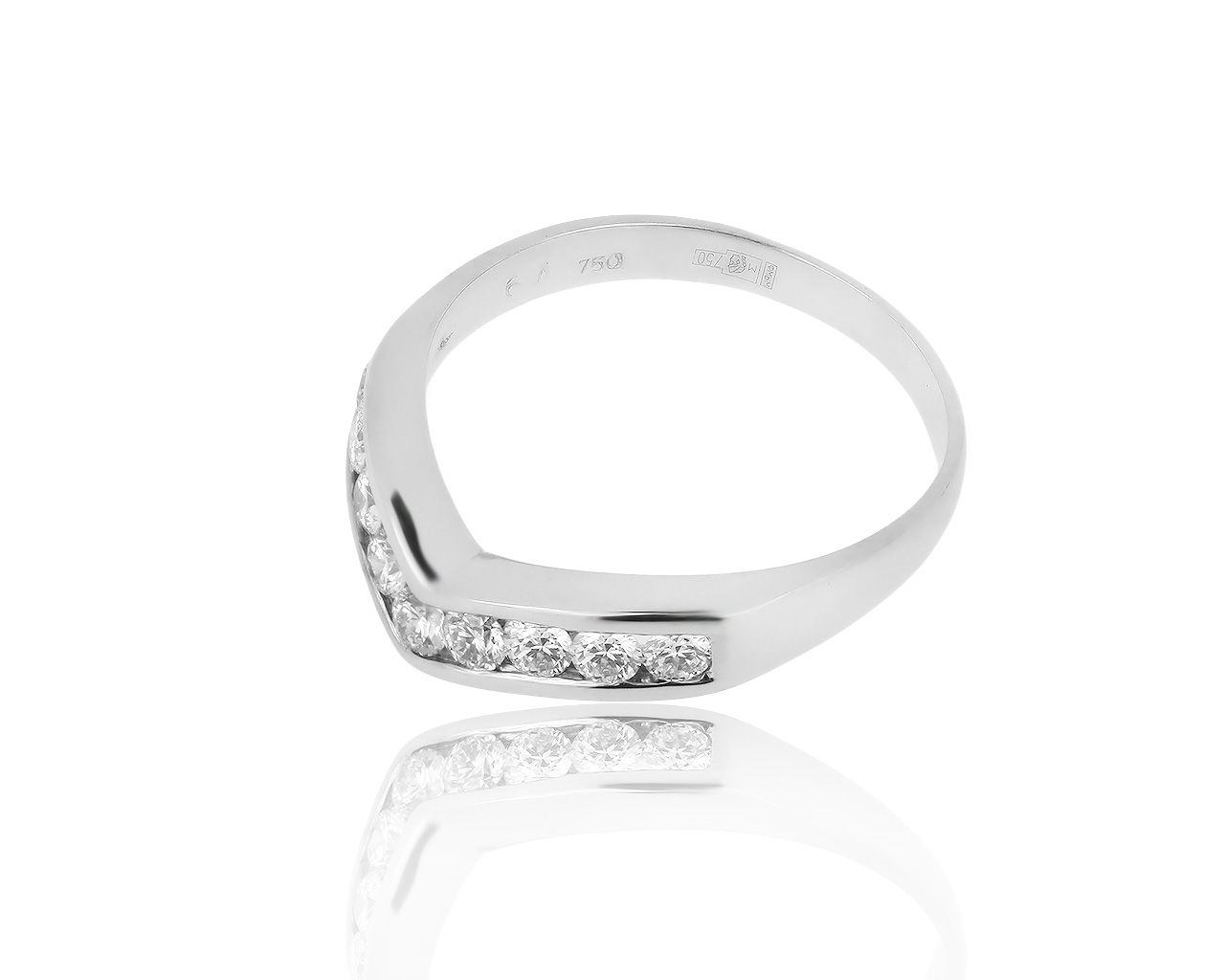Солидное золотое кольцо с бриллиантами 0.43ct