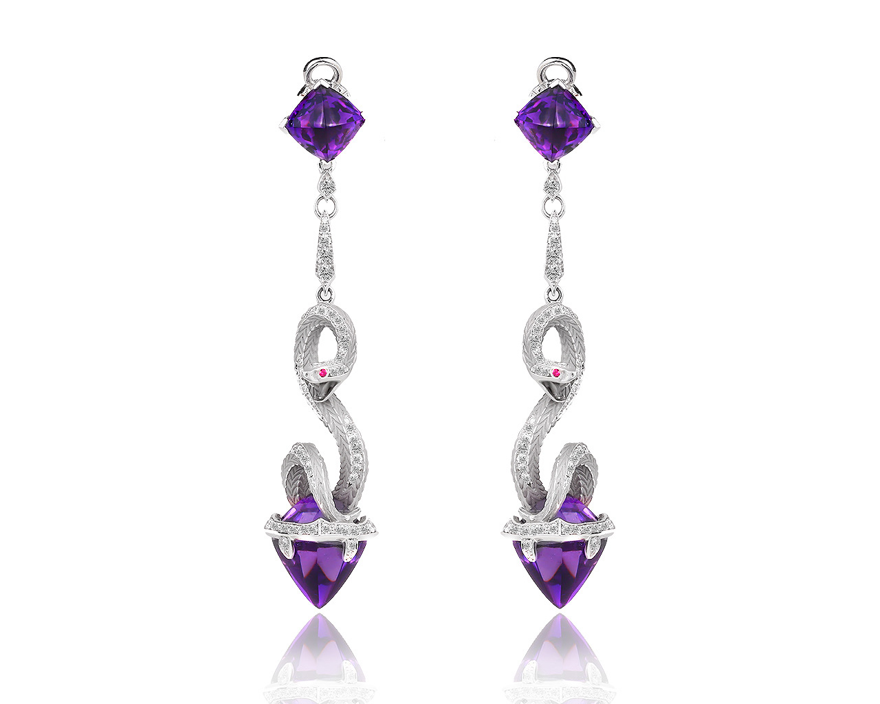 Шикарные золотые серьги с бриллиантами 1.29ct Magerit 280918/2