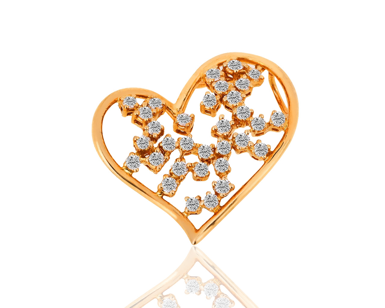 Романтичный золотой кулон с бриллиантами 0.85ct 231118/1