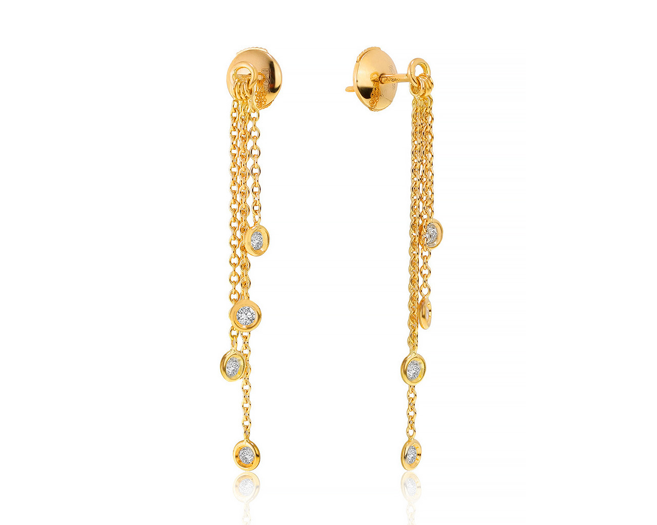 Оригинальные золотые серьги с бриллиантами 0.32ct Dior 230321/1