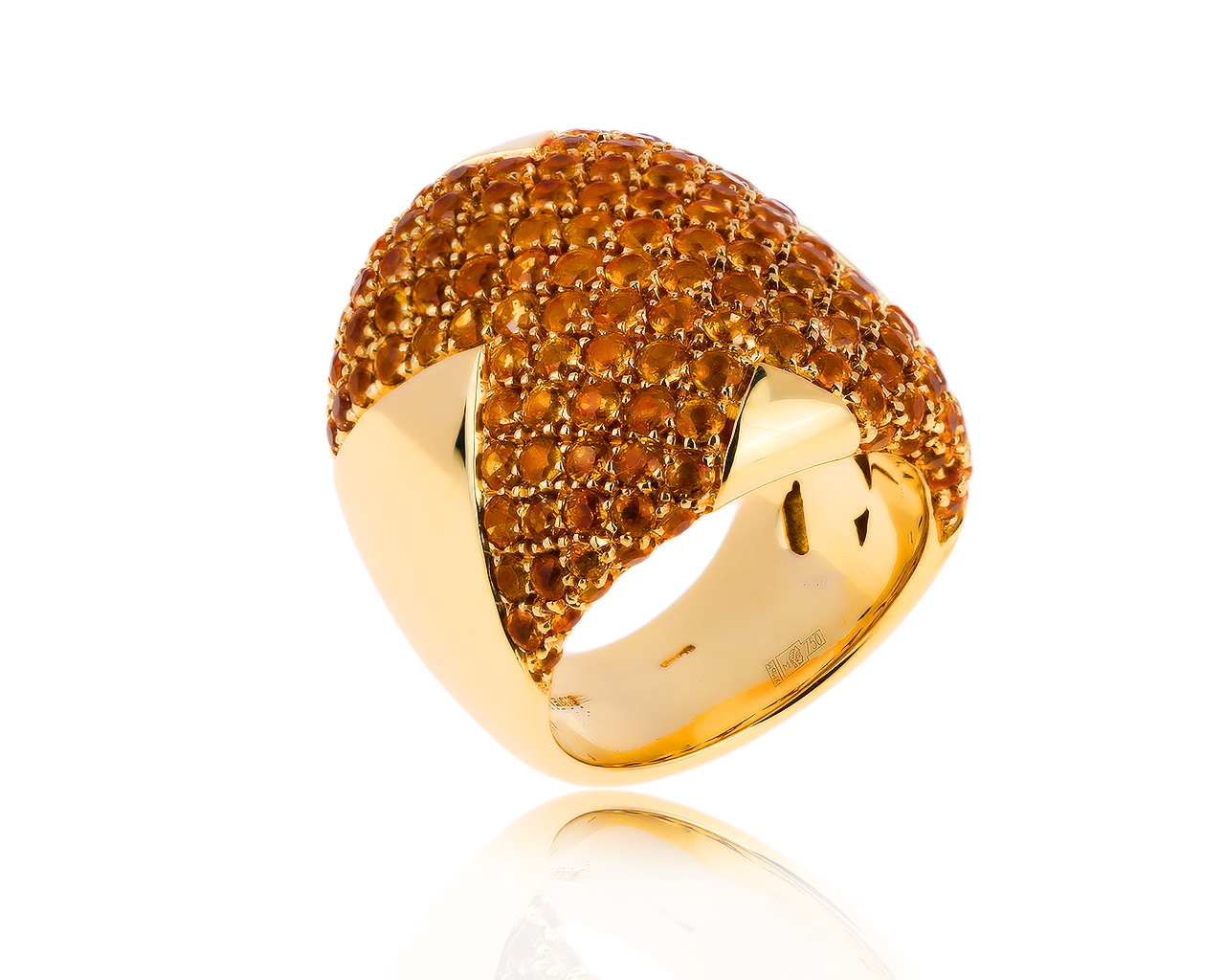Итальянское золотое кольцо с желтыми сапфирами 5.50ct 251219/4