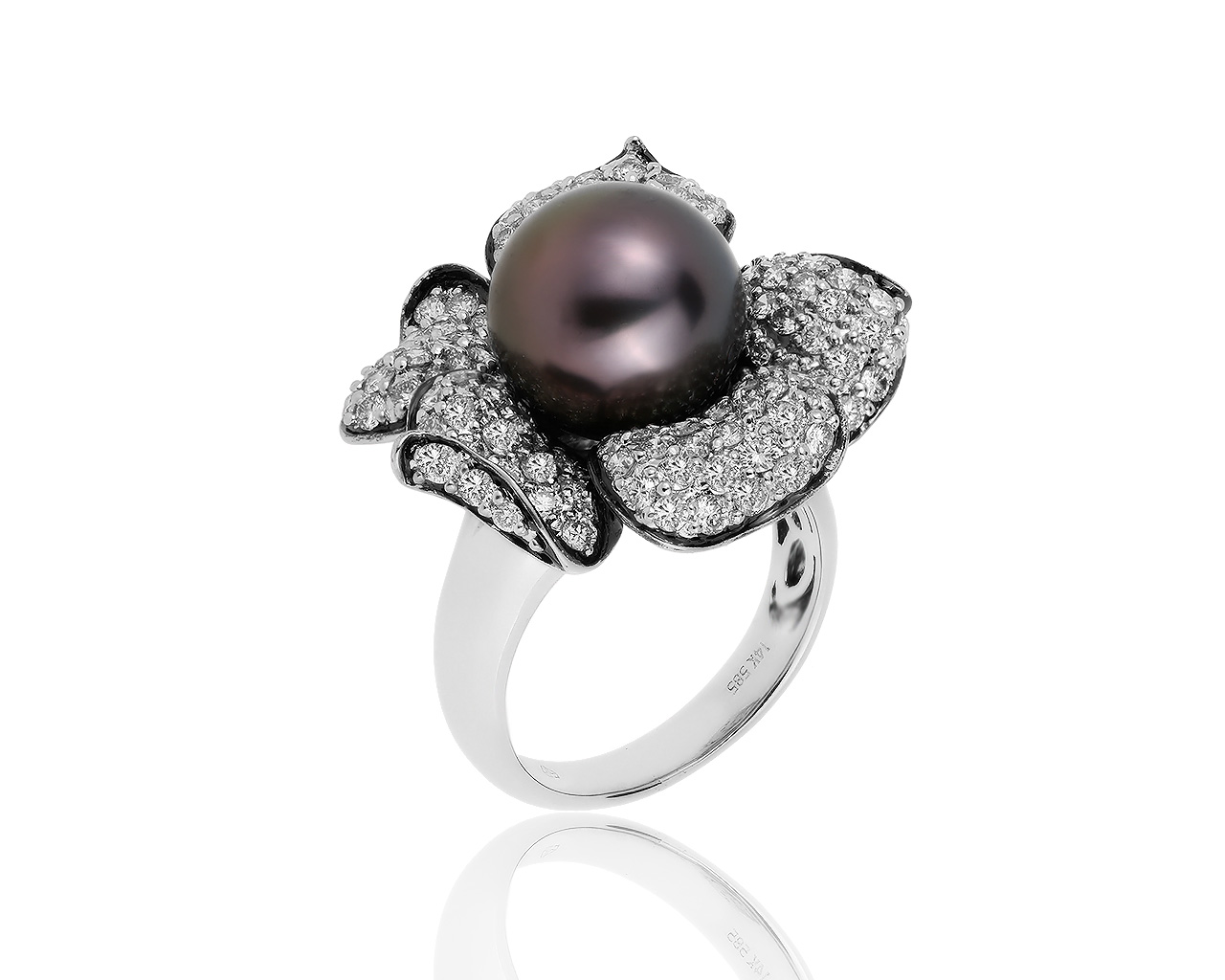 Изумительное золотое кольцо с жемчугом 12.50 мм 130919/1