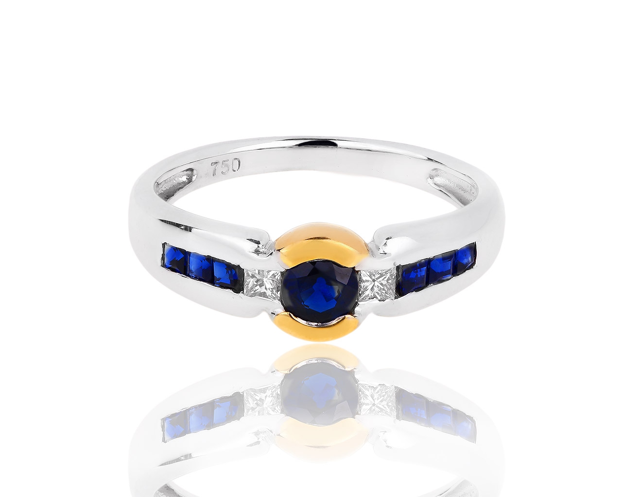 Золотое кольцо с бриллиантами и сапфирами 0.66ct Tollet 220618/14