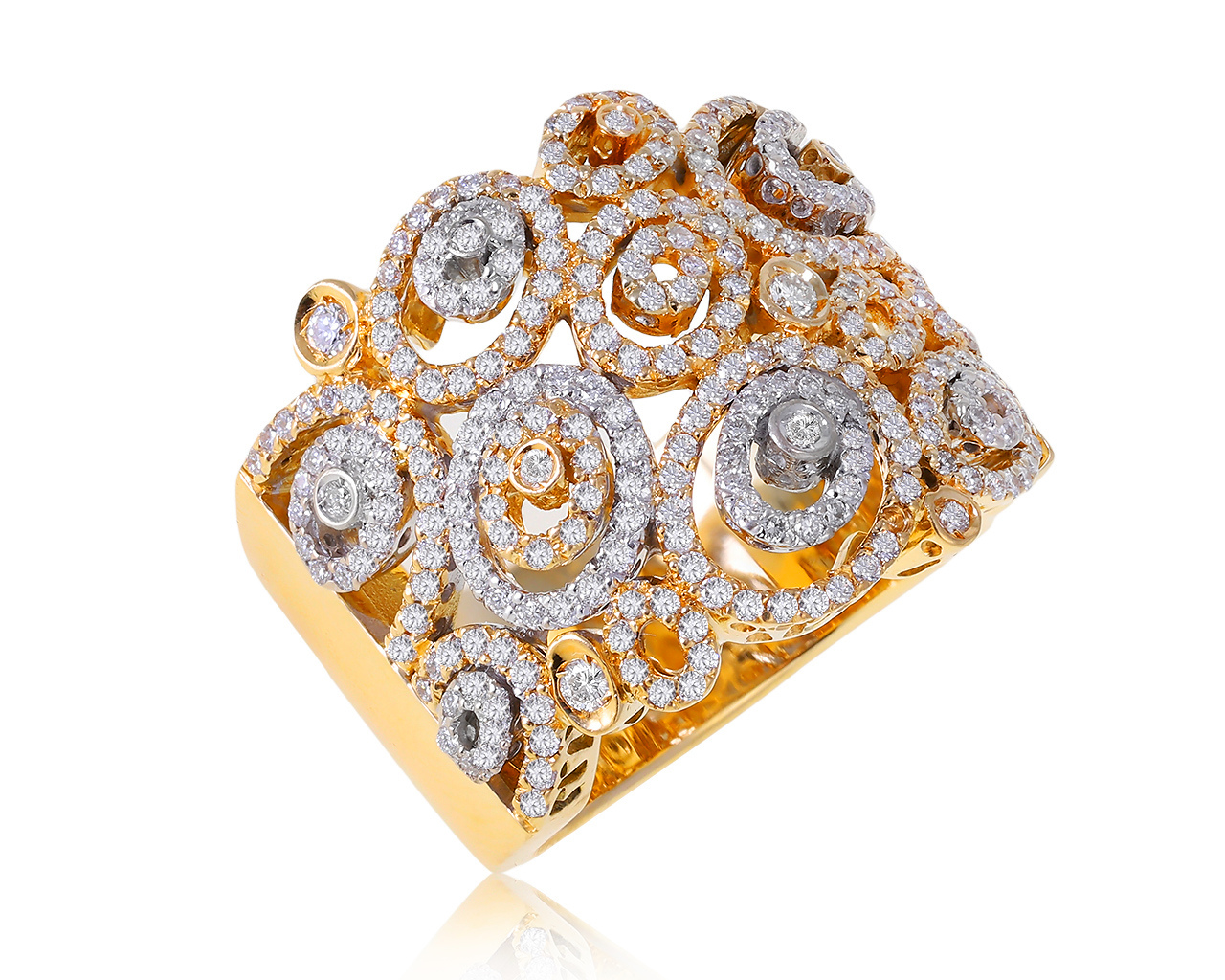 Оригинальное золотое кольцо с бриллиантами 1.22ct Ponte Vecchio