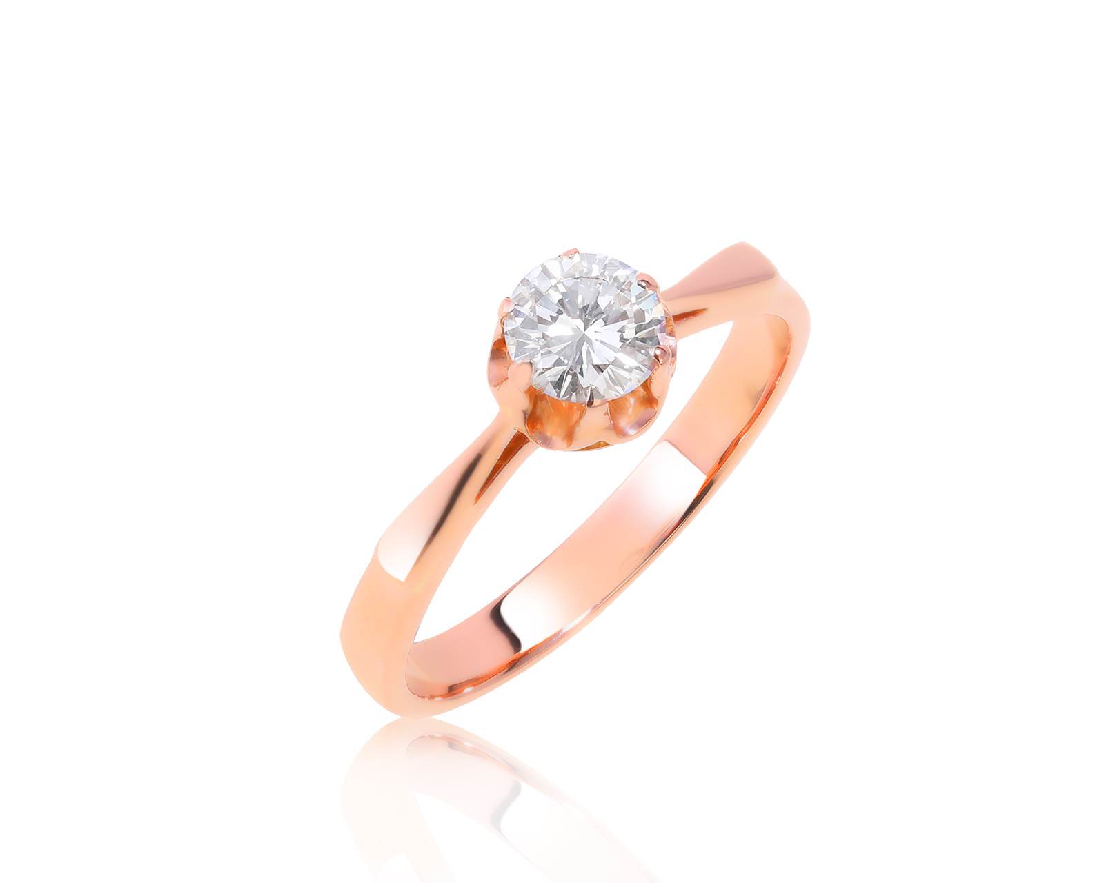 Винтажное золотое кольцо с бриллиантом 0.46ct СССР 150622/3