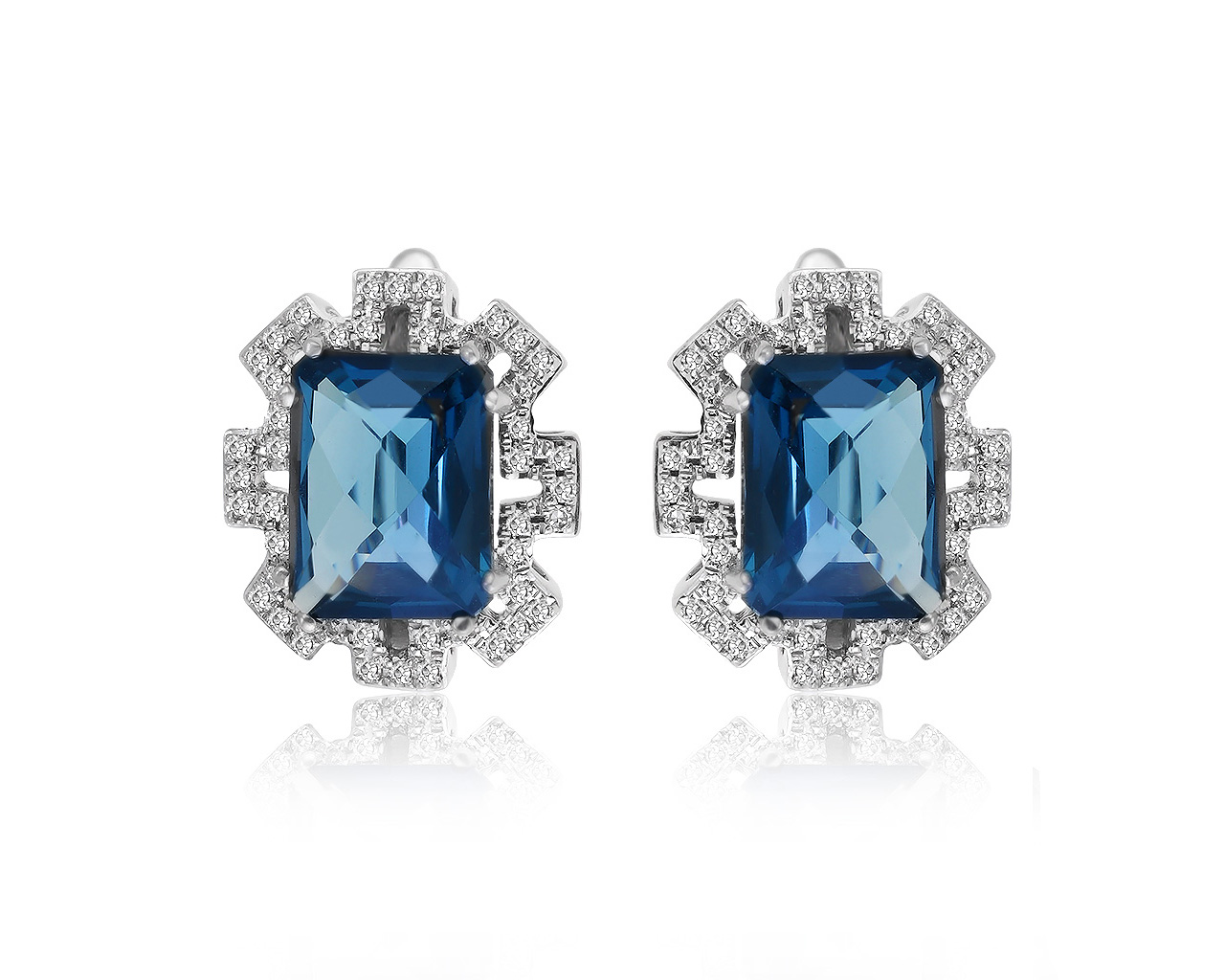 Восхитительные золотые серьги с топазами 5.35ct 110121/2