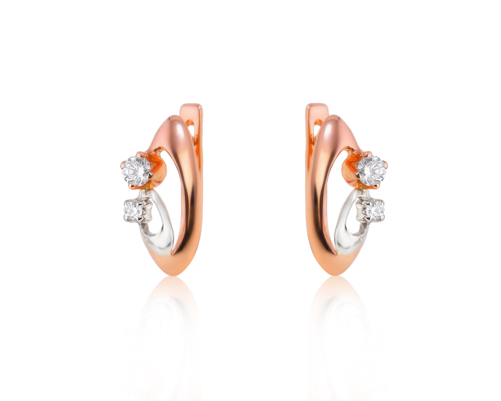 Золотые серьги с бриллиантами 0.28ct 170824/3