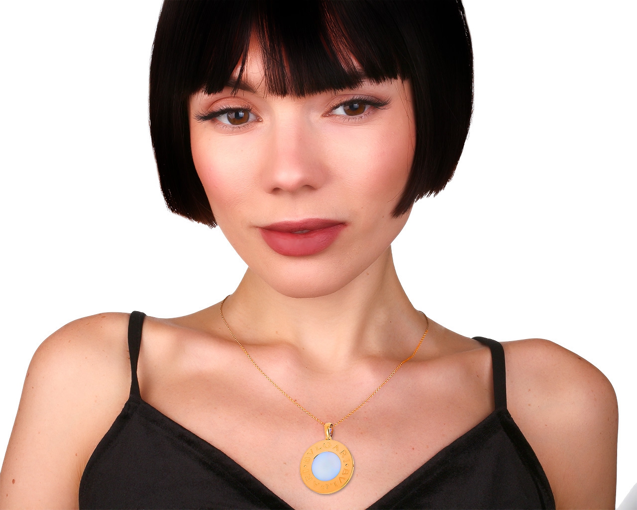 Золотая подвеска с ониксом и перламутром Bvlgari