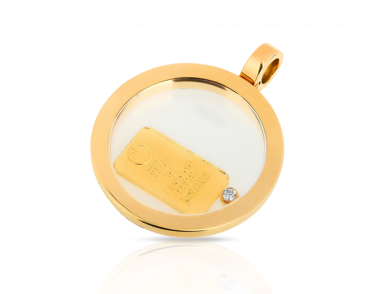 Оригинальный золотой кулон Chopard Happy Diamonds 200218/1