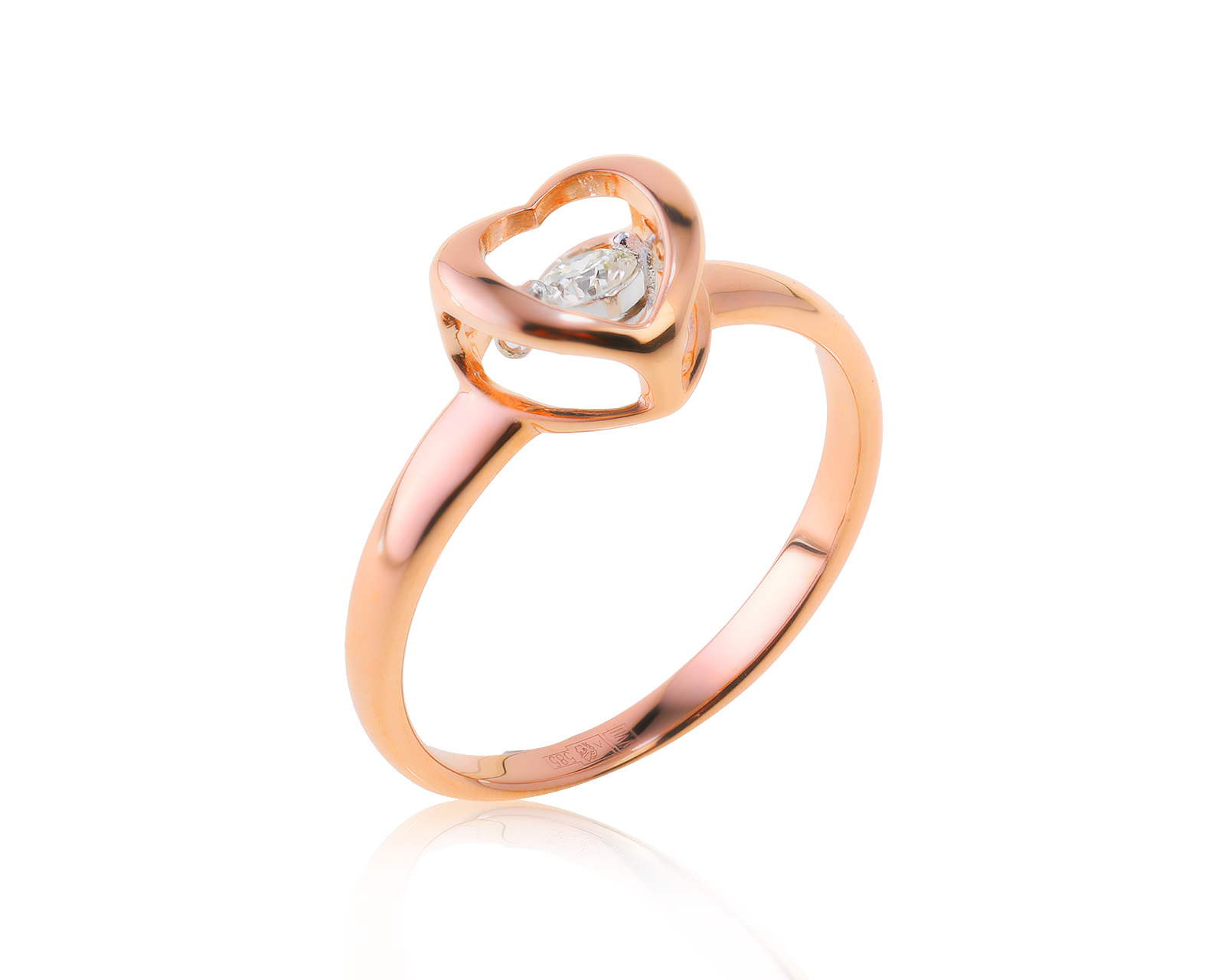 Золотое кольцо с бриллиантом 0.15ct