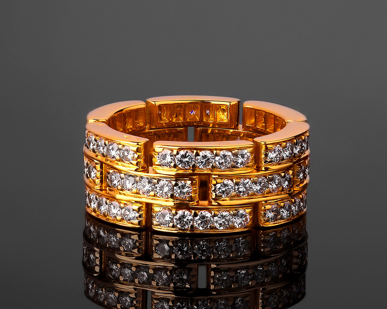 Шикарное золотое кольцо Cartier Maillon Panthere 021217/5