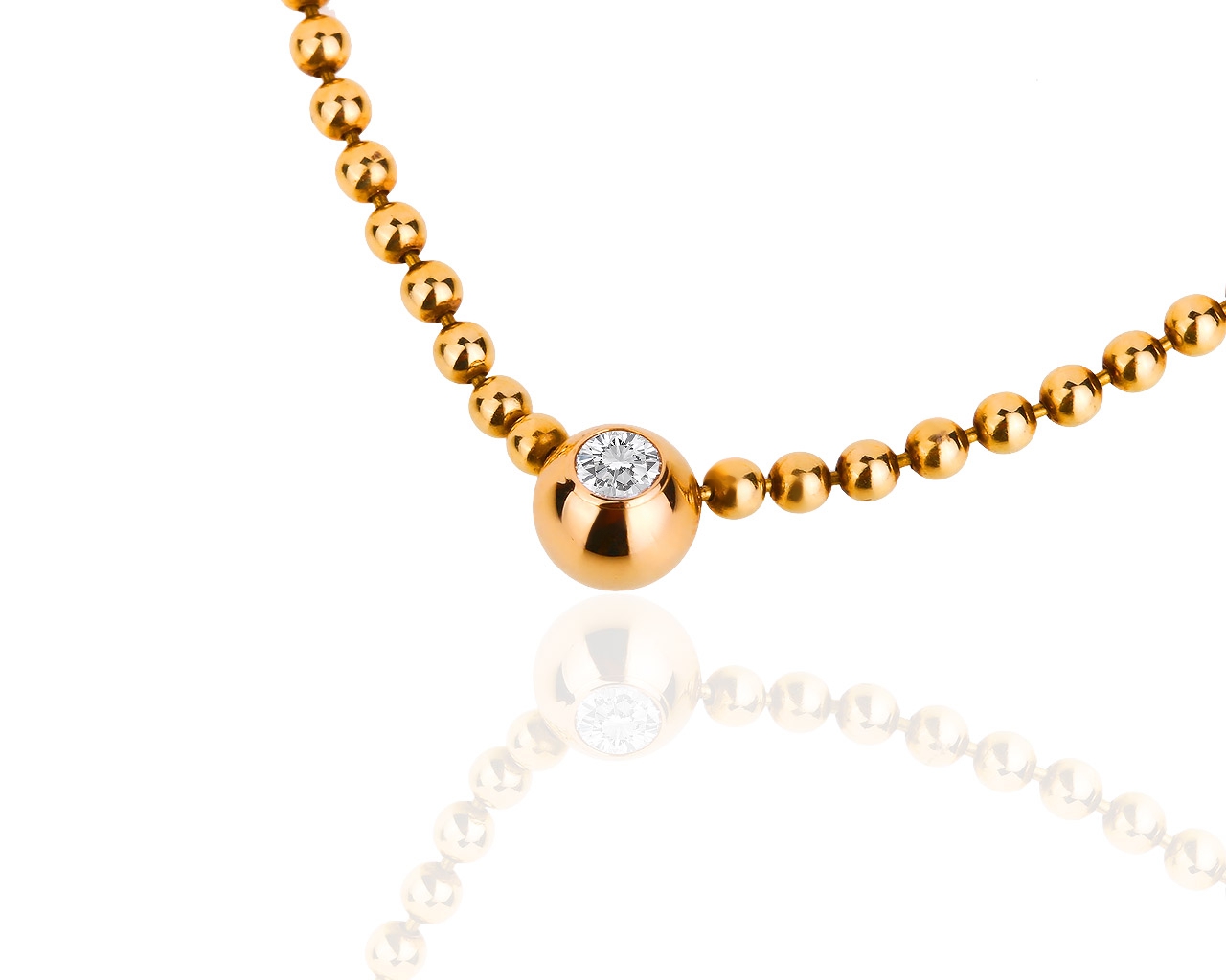 Изящное золотое колье с бриллиантом Cartier 030417/1