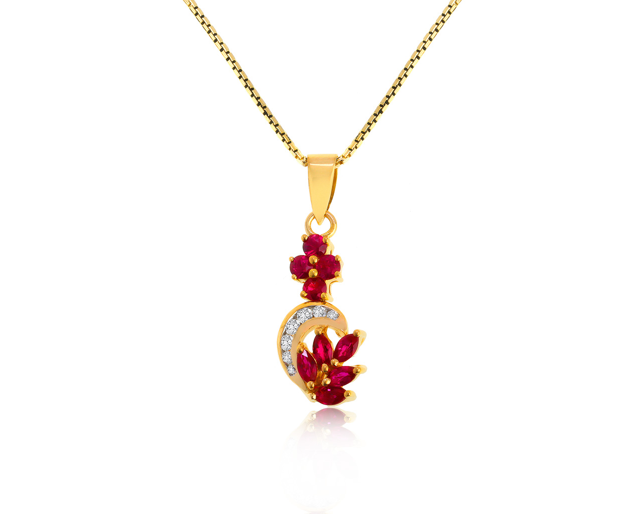 Модный золотой кулон с рубинами 0.88ct 190421/4