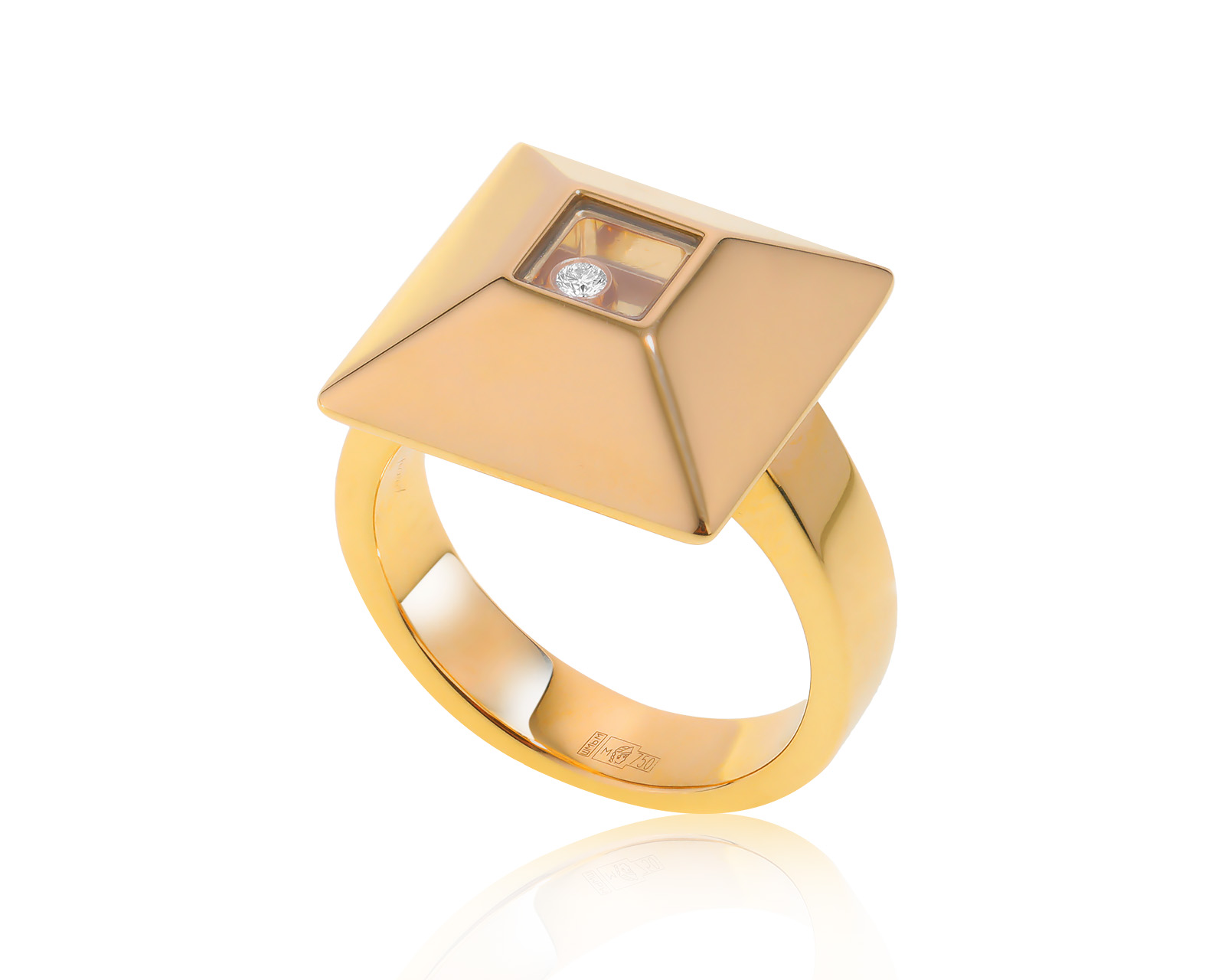Оригинальное золотое кольцо Chopard Happy Diamonds 180822/1
