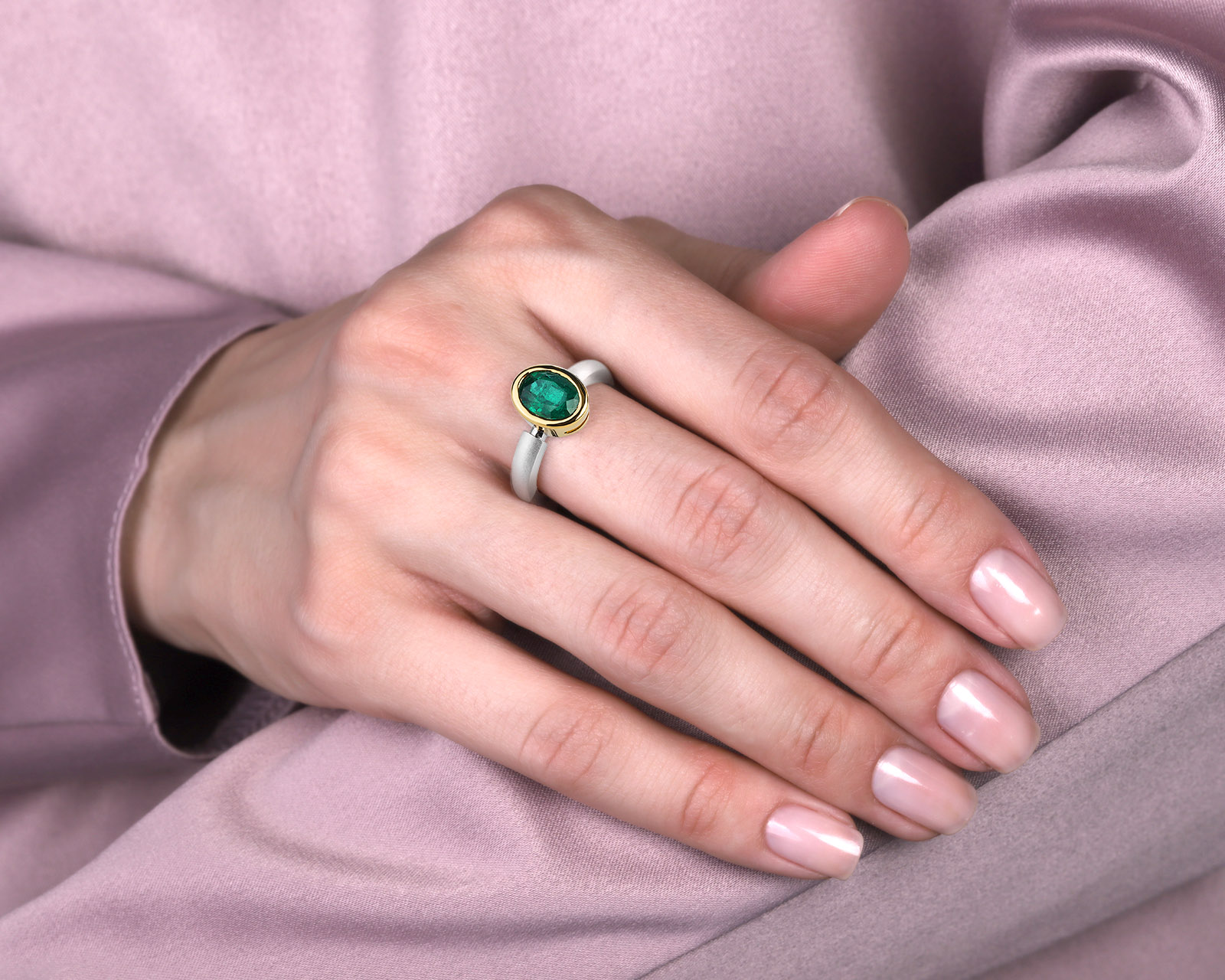 Золотое кольцо с изумрудом Замбия 1.34ct Evgeny Matveev