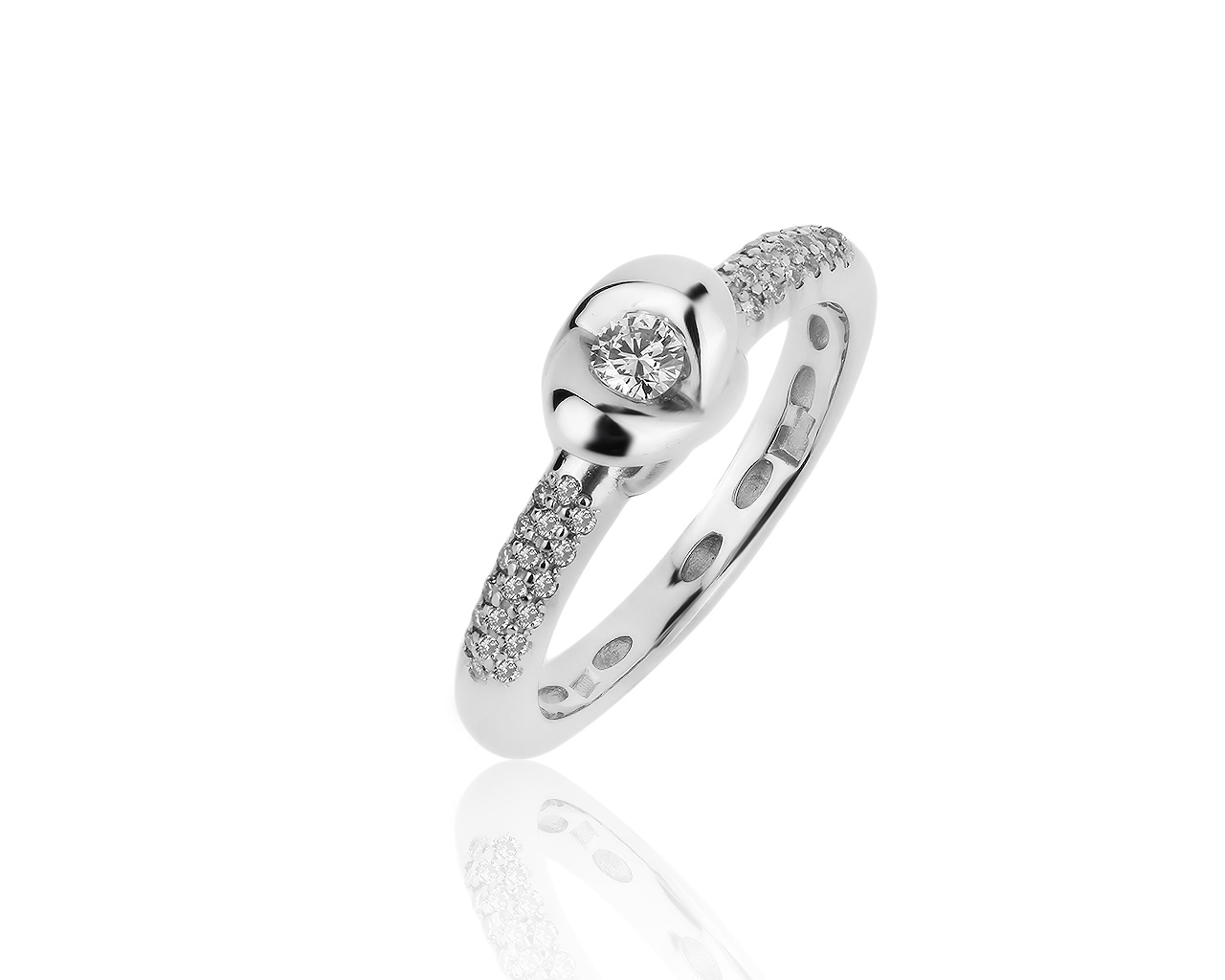 Восхитительное золотое кольцо с бриллиантами 0.20ct 091019/11