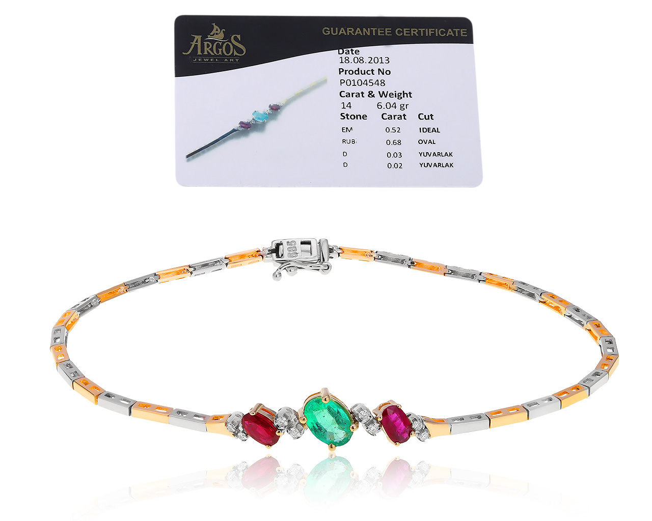 Оригинальный золотой браслет с рубинами 0.68ct Argos