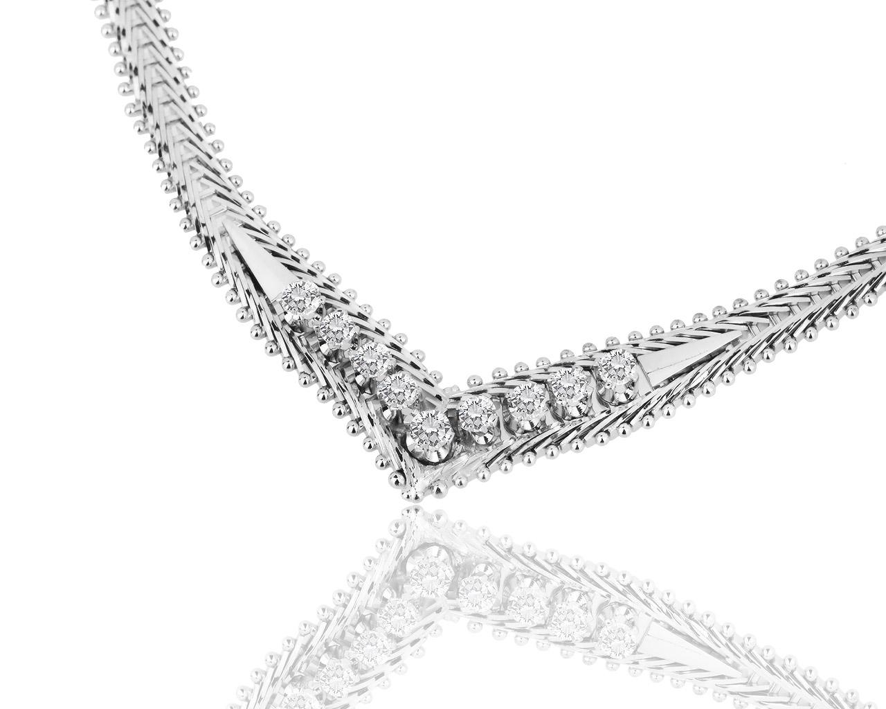 Узорное золотое колье с бриллиантами 0.54ct 241118/13